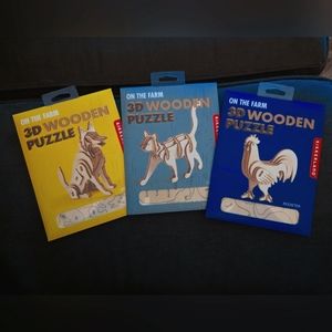 • Kikkerland 3D wooden puzzles (3 packs)